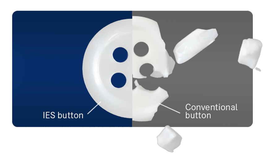 割れにくいボタン　IES Button Shock resistance Heat resistance nylon button